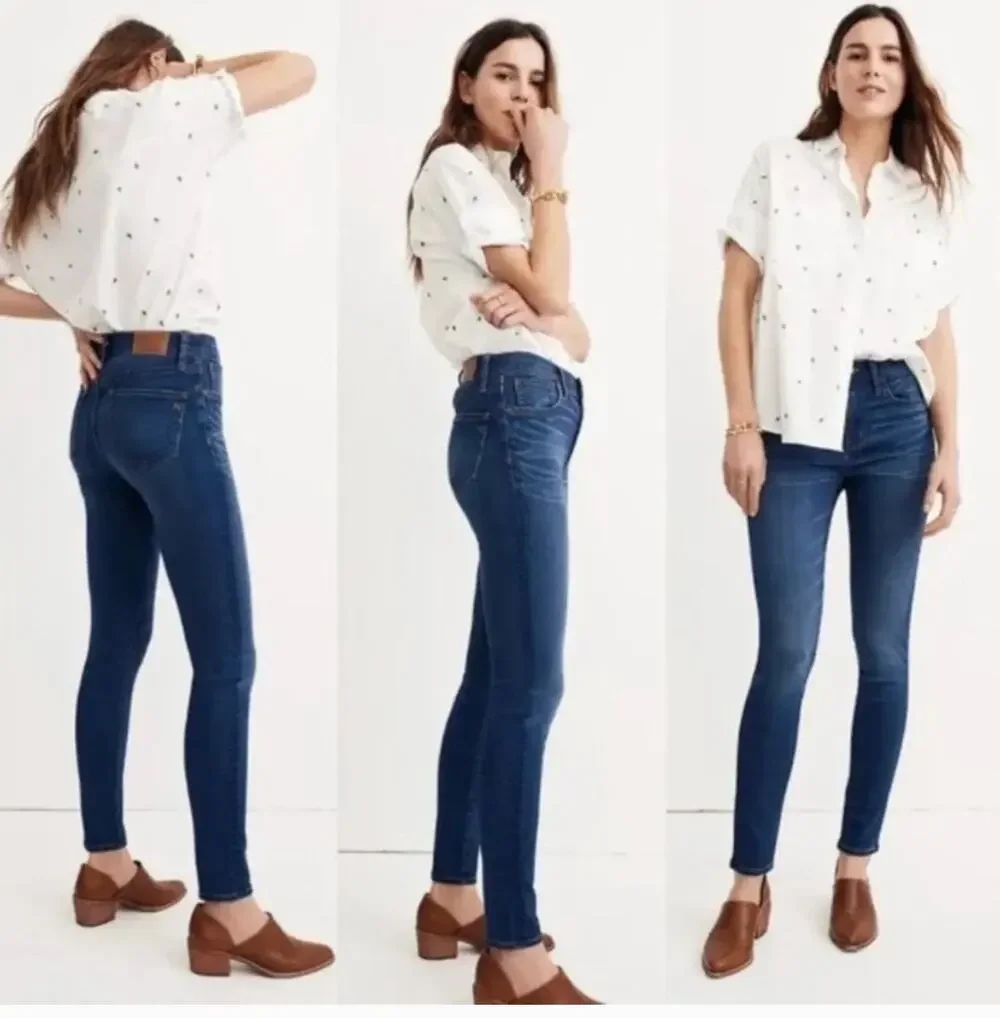 Madewell Roadtripper Hi Rise Skinny Ankle Jeans 29 8 Medium Dark Wash
